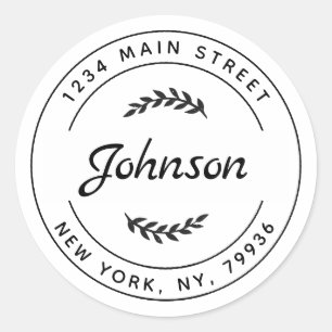 Create Your Own Round Return Address Classic Round Sticker