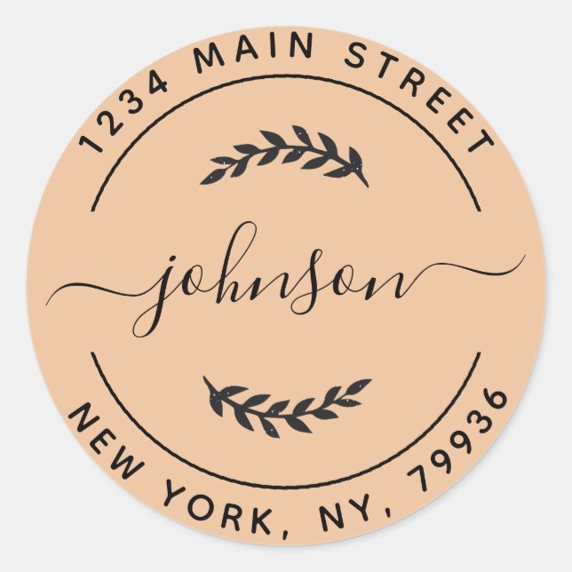 Create Your Own Round Return Address Classic Round Sticker (Front)