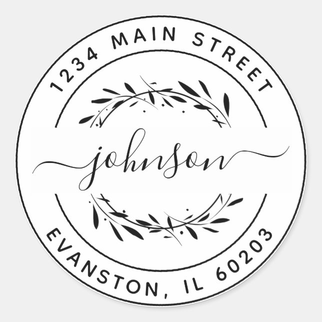 Create Your Own Round Return Address Classic Round Sticker (Front)
