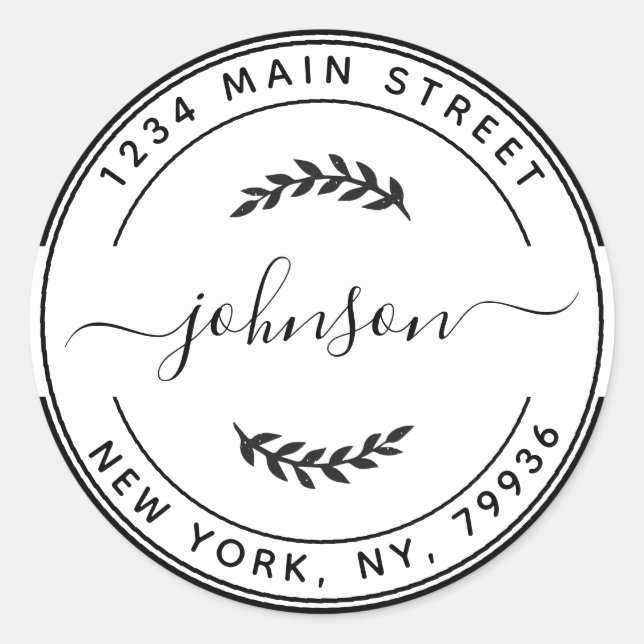 Create Your Own Round Return Address Classic Round Sticker (Front)