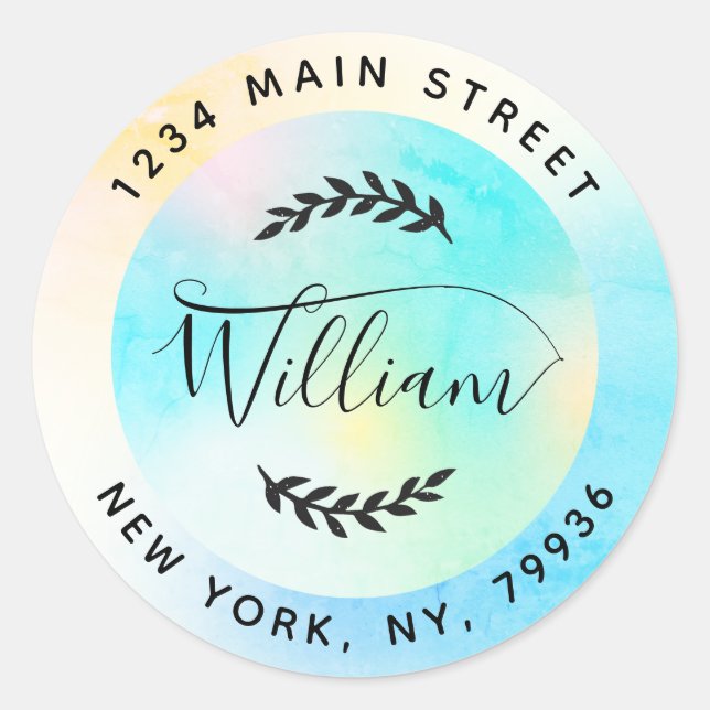 Create Your Own Round Return Address Classic Round Sticker (Front)