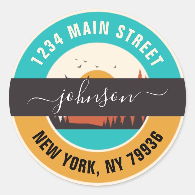 Create Your Own Round Return Address Classic Round Sticker (Front)