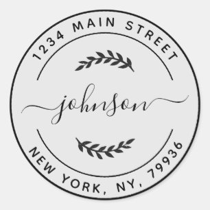 Create Your Own Round Return Address Ivory Classic Round Sticker