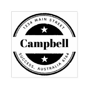Create Your Own Round Return Address Name Self-inking Stamp
