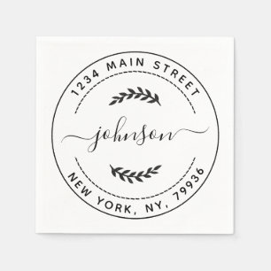 Create Your Own Round Return Address Napkin