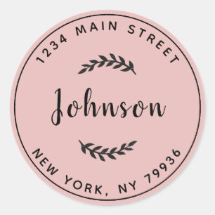 Create Your Own Round Return Address Rose Gold Cla Classic Round Sticker