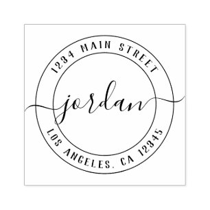 Create Your Own Round Return Address Rubber Stamp