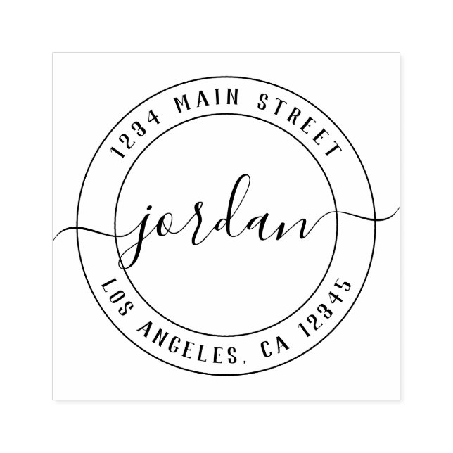 Create Your Own Round Return Address Rubber Stamp (Imprint)