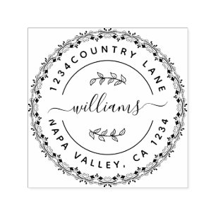 Create Your Own Round Return address Self-inking Stamp