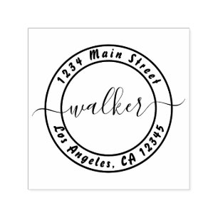 Create Your Own Round Return Address Self-inking Stamp