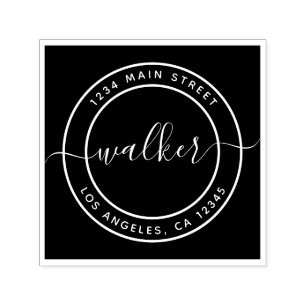 Create Your Own Round Return Address Self-inking Stamp
