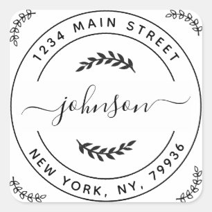 Create Your Own Round Return Address Square Sticker