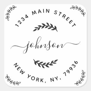 Create Your Own Round Return Address Square Sticker