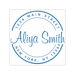 Create Your Own Round Script Return Address Self-inking Stamp