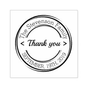 Create your own round wedding Thanks to rubber Stamp