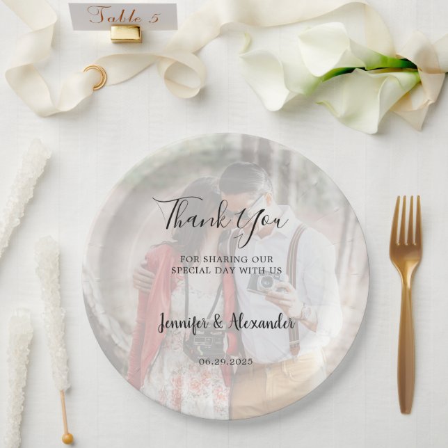 Create your own rustic country photo wedding paper plate (Wedding)