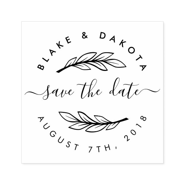 Create Your Own Rustic Custom Modern Save The Date Rubber Stamp (Imprint)
