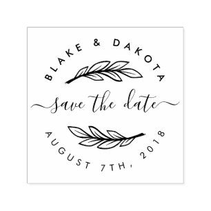 Create Your Own Rustic Custom Modern Save The Date Self-inking Stamp