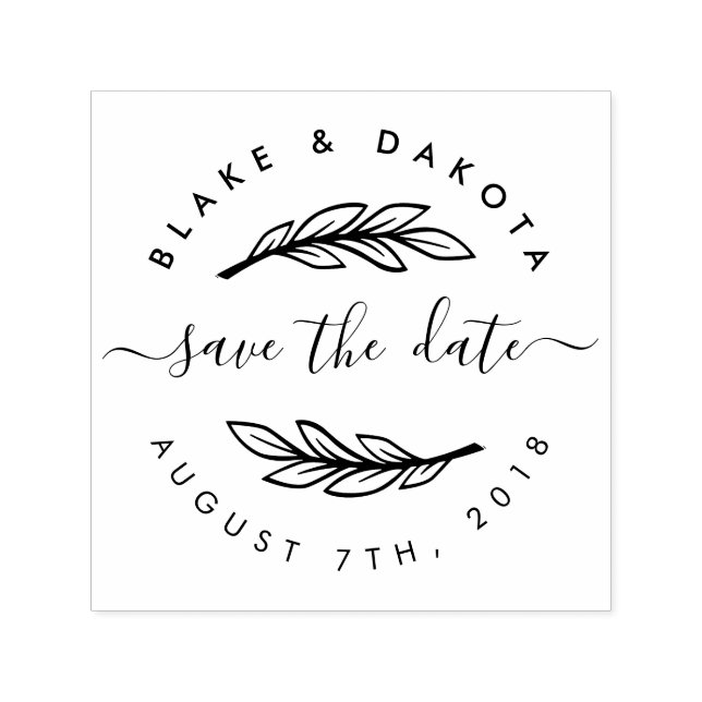 Create Your Own Rustic Custom Modern Save The Date Self-inking Stamp (Design)