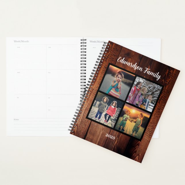 Create your own rustic family photo collage planner (Display)