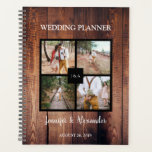 Create your own rustic photo collage wedding planner<br><div class="desc">Create your own rustic family photo collage,  dark wood,  wedding planner.
You can add your own photos at the front,  add your names,  monogram and text and create a very personal and unique wedding planner.</div>