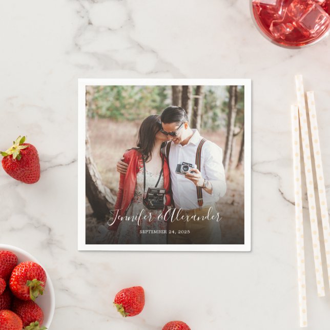 Create your own rustic photo country wedding napkin (Insitu)