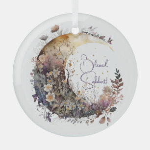 Create Your Own Rustic Sunset Floral Crescent Moon Glass Tree Decoration