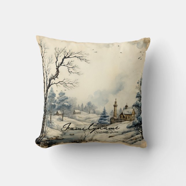 Create Your Own Rustic Winter Church Cushion (Front)