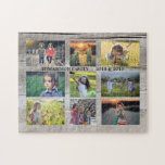 Create your own rustic wood family photo collage jigsaw puzzle<br><div class="desc">Make your own most beautiful family photo collage puzzle.
Family name,  custom photo collage jigsaw puzzle
You can personalize it and add your most beautiful photos. Great fun !</div>