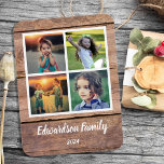 Create your own rustic wood family photo collage magnet<br><div class="desc">Photo magnet with custom Family photo collage on rustic barn wood background
Add your own personal photos to personalise the magnet and and your own text.
If you need help please contact me.</div>