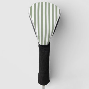 Create Your Own Sage Green White Striped Pattern Golf Head Cover