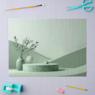 Create Your Own Sage Green White Striped Pattern Tissue Paper