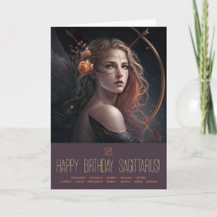 Create Your Own Sagittarius Zodiac Goddess Holiday Card