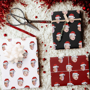 Create Your Own Santa Hat Face  Wrapping Paper Sheet