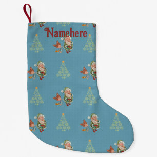 Create Your Own Santa, Holiday Trees & Little Girl Small Christmas Stocking
