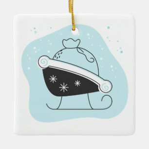 Create Your Own Santa's Sleigh Bag Christmas Ceramic Ornament