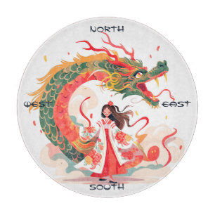 Create Your Own Scaley Jade Chinese Dragon Maiden Cutting Board