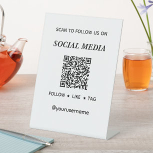 Create Your Own Scan To Follow Social Media QR Pedestal Sign