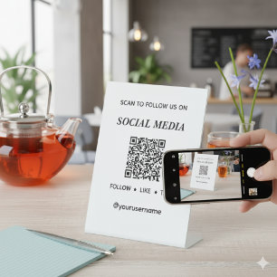 Create Your Own Scan To Follow Social Media QR Pedestal Sign