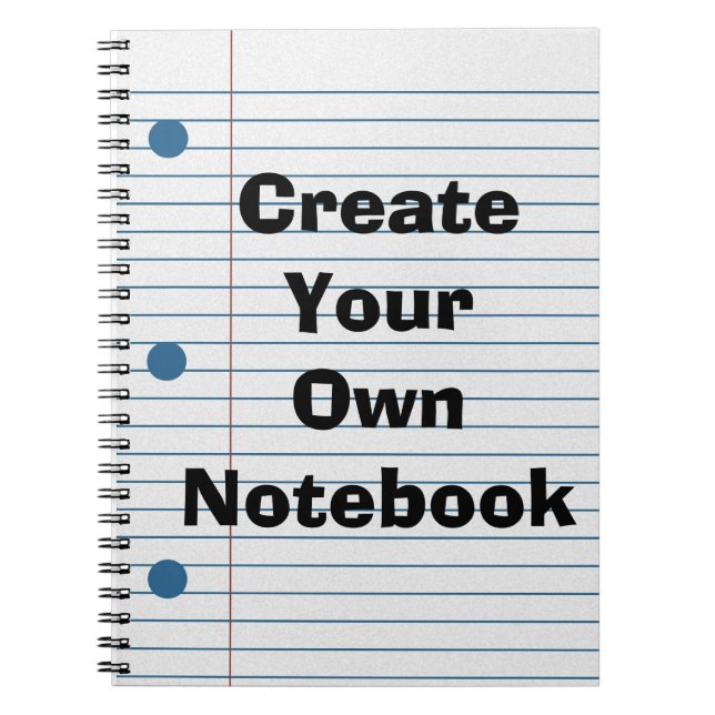Create Your Own School Paper Cute Notebook (Front)