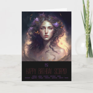 Create Your Own Scorpio Sun Sign Zodiac Goddess Holiday Card