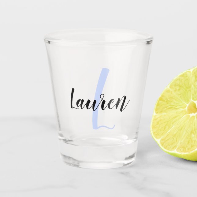 Create Your Own Script Monogrammed Initial & Name  Shot Glass (Front)