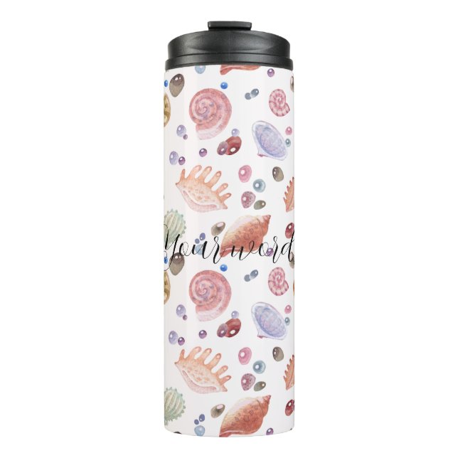 Create Your Own Sea Shells Beach Thermal Tumbler (Front)