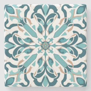Create Your Own Seafoam Gold Faux Talavera Stone Coaster