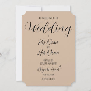 Create Your Own Sepia Beige Wedding Invitation