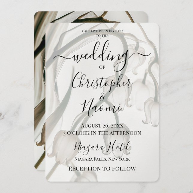 Create Your Own Sepia X-Ray Lily of the Valley Invitation (Front/Back)