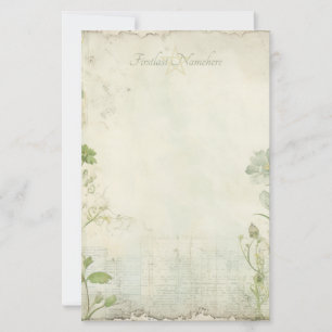 Create Your Own Shabby Chic Blue White Wildflowers Stationery