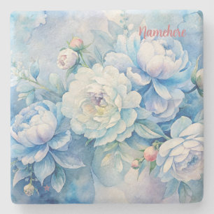 Create Your Own Shabby Chic Cabbage Roses Floral Stone Coaster