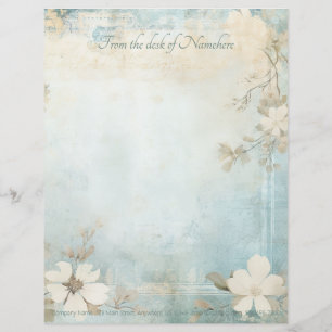 Create Your Own Shabby Chic Dogwood Blossoms Custom Letterhead