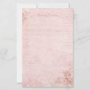 Create Your Own Shabby Chic Musical Pink Roses Stationery
